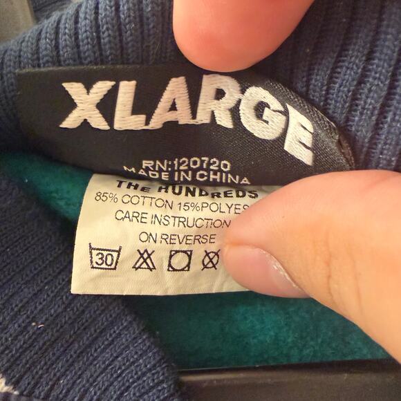 Flawed The Hundreds "Drawing Lines" Varsity Jacket XL Navy Green Adam Bomb Y2K - Picture 7 of 9